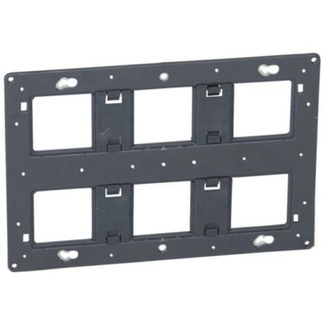 Support Batibox à vis pour Mosaic , Céliane ou Soliroc pour 2x3 postes ou 2x6 à 8 modules Ref 080266
