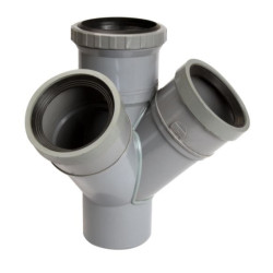 Culotte à 45° système J double d'équerre avec joint de dilatation diamètre 100 amt14j