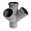 Culotte à 45° système J double d'équerre avec joint de dilatation diamètre 100 amt14j