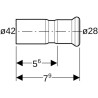 Réduction avec extrémité à emboîter D42-28mm, cuivre Réf 62317