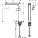 Mitigeur lavabo 240 Tecturis E Fine CoolStart, bonde Push-Open Noir mat Réf. 73070670