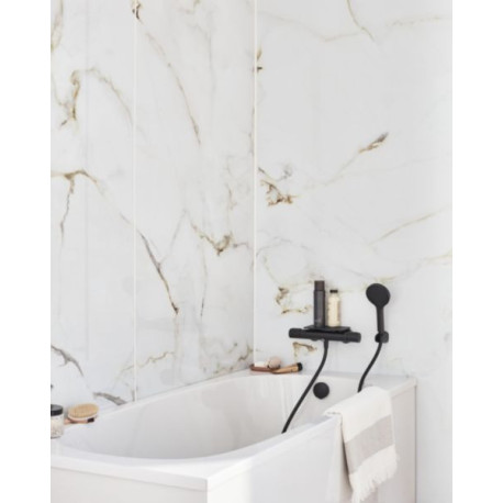 Panneau de revêtement mural Panostyle 120 x 255 cm Marbre blanc brillant Réf. E66120-D72