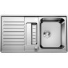 Evier à encastrer à fleur en acier inox BLANCOCLASSIC PRO 6 S-IF 1 cuve 1/2 égouttoir réversible vidage 90mm auto InFino et siphon couleur inox satiné garantie à vie Réf. 523665