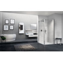 Porte de douche pivotante Young 1B 72 extensibilité 72-76Cm verre trempé transparent profilés silver Réf : Y21B72-1B