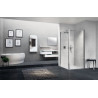 Porte de douche pivotante Young 1B 72 extensibilité 72-76Cm verre trempé transparent profilés silver Réf : Y21B72-1B