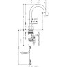 Mitigeur lavabo AXOR ONE Select 170, bonde Push-Open Noir chromé poli Réf. 48020330