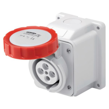 Socle de prise en saillie a 10° - ip67 - 3p+n+t 32a 380-415v 50/60hz - rouge - 6h - cablage a vis Réf / GW62442