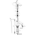 Mitigeur lavabo 80 Tecturis E  CoolStart avec tirette et vidage Chromé Réf. 73002000