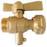 Vanne double femelle 20x27 porte sonde réf. 444-8G