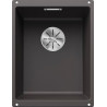 Cuve à intégrer sous plan en SILGRANITPuraDur BLANCOSUBLINE 320 U 1 Cuve sans égouttoir vidage 90 mm InFino manuel et siphon couleur gris rocher garantie 10 ans Réf. 523407