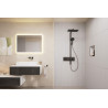 Mitigeur de lavabo Metropol - encastré mural - bec 225 mm - poignée manette - bonde à écoulement libre - finition noir chromé brossé Réf. 32526340