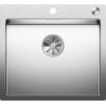 Evier à encastrer et/ou à fleur en inox lisse BLANCO CLARON 500 IF/A 1 cuve sans égouttoir vidage 90mm auto InFino et BLANCO PushControlet siphon couleur brossé aspect mat garantie à vie Réf. 521633