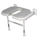Siège de douche rabattables Série 4000 rembourré, large en U 580 x 485 x 640 mm, bleu réf. 04120P