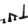 Set de finition mélangeur Finoris 4 trous pour montage sur bord de baignoire avec sBox noir mat Réf : 76444670