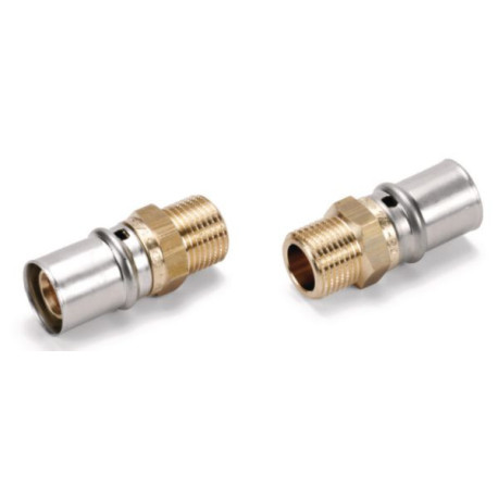 Manchon à sertir à visser mâle fixe Fluxo laiton diamètre 32x1mm réf. FLM3226M