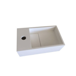 Lave-mains LENA G 35 cm finition mat sans trop plein avec mitigeur à gauche Réf. NS-1001-G