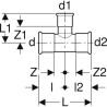 Té réduit D88,9-35-88,9mm, acier carbone Réf 21238