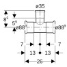 Té réduit D88,9-35-88,9mm, acier carbone Réf 21238