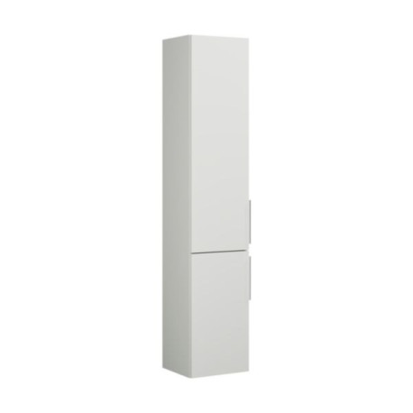 Colonne EQIO SMART hauteur 176 cm, largeur 35 cm, profondeur 29.8 cm avec 2 portes, 4 étagères verres, 1 étagère fixe, charnière gauche, finition chêne décor naturel, poignée chromée Réf. HSFB035GF5259G0146