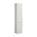 Colonne EQIO SMART hauteur 176 cm, largeur 35 cm, profondeur 29.8 cm avec 2 portes, 4 étagères verres, 1 étagère fixe, charnière gauche, finition chêne décor naturel, poignée chromée Réf. HSFB035GF5259G0146