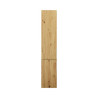 Colonne EQIO SMART hauteur 176 cm, largeur 35 cm, profondeur 29.8 cm avec 2 portes, 4 étagères verres, 1 étagère fixe, charnière gauche, finition chêne décor naturel, poignée chromée Réf. HSFB035GF5259G0146