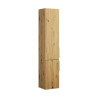 Colonne EQIO SMART hauteur 176 cm, largeur 35 cm, profondeur 29.8 cm avec 2 portes, 4 étagères verres, 1 étagère fixe, charnière gauche, finition chêne décor naturel, poignée chromée Réf. HSFB035GF5259G0146