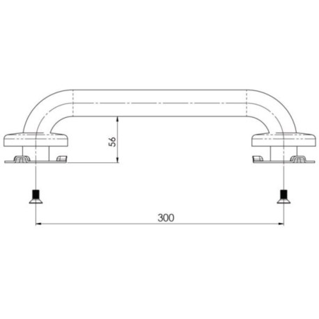 Barre droite inox diamètre 32 mm 300 mm libre service réf. 01260-LS
