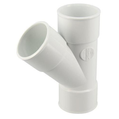 Culotte simple femelle femelle 45° diamètre 40mm blanc UBH144B
