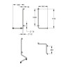Barre de douche d'angle avec barre verticale de diamètre 32mm. 4 points de fixation. 660 x 560 x 1150 mm. Modèle gauche. Réf. 60331