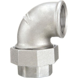 Coude union à joint conique 96 fonte malléable galvanisée femelle-femelle 20x27 réf.096020G