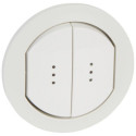 Enjoliveur double à voyant Céliane IP 44 pour 2 réf. 0 670 01/31 blanc Ref.067804