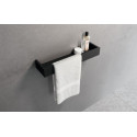 Étagère à rebord L45 cm avec porte serviette, finition noir mat Réf. R90AKFMPS45-H