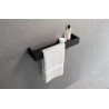 Étagère à rebord L45 cm avec porte serviette, finition noir mat Réf. R90AKFMPS45-H