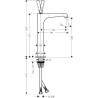 Mitigeur lavabo Axor Citterio E 280 surélevé pour vasque libre sans tirette ni vidage Chromé réf. 36104000