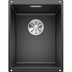 Cuve à intégrer sous plan en SILGRANITPuraDur BLANCOSUBLINE 320 U 1 Cuve sans égouttoir vidage 90 mm InFino manuel et siphon couleur anthracite garantie 10 ans Réf. 523406