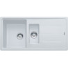 Évier BASIS granit blanc 1 bac 1/2 + 1 égouttoir Ø de la bonde 90 x l. 97 x prof. 50 cm