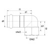 Coude 90° SP4090GV fer/cuivre, femelle à visser - femelle à sertir D15-20x27 réf 6671621