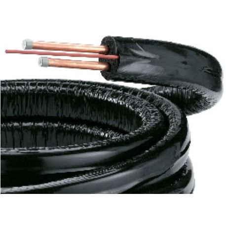 Double tubes préisolés DUO-TUBE avec protection UV et câble pour sonde capteur diamètre 15 x 10 m EG106 réf. 89807000