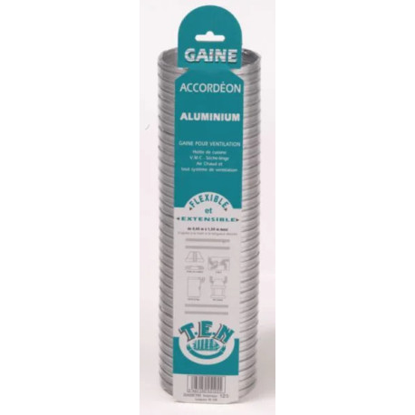 Gaine extensible Aluminium diamètre : 140 / 146 Lg : 0.85 à 3 m réf. 085140