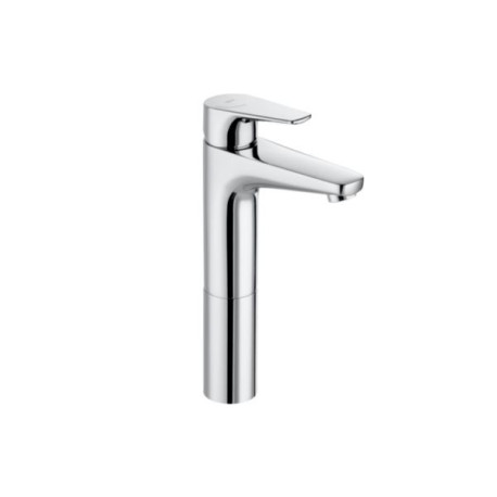 Mitigeur lavabo Atlas bec haut livré avec flexibles d'alimentation sans tirette ni vidage ouverture sur l'eau froide débit limité à 5 l/min Chromé réf. A5A3790C00