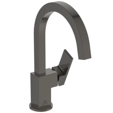 Mitigeur lavabo EXTRA corps rehaussé poignée à droite sans vidage Noir Réf. BD505A5