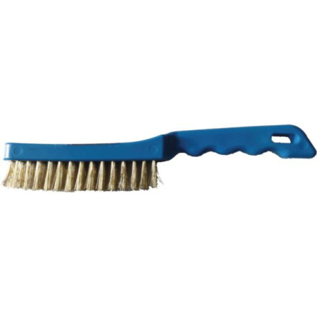 Brosse laiton 4 rangs avec manche PVC bleu Novipro