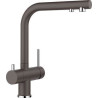 Mitigeur monotrou à col de cygne orientable 360° BLANCO FONTAS II sans douchette couleur SILGRANIT Look chromé/gris rocher garantie 2 ans Réf. 523137