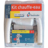 Kit chauffe-eau complet (groupe sécurité, siphon, 2 flexibles inox, évacuation pvc avec raccord, tire-fond et cheville) BKCE