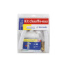 Kit chauffe-eau complet (groupe sécurité, siphon, 2 flexibles inox, évacuation pvc avec raccord, tire-fond et cheville) BKCE