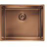 Cuve inox PVD cuivre BXM 110-50 avec revêtement, 1 cuve R12 , sans égouttoir, 54 x45 cm , Vidage manuel , bonde 9 cm , trop-plein discret réf: 199093