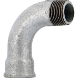 Courbe 90° fonte malléable galvanisée 1 mâle-femelle 12x17 réf.001012G