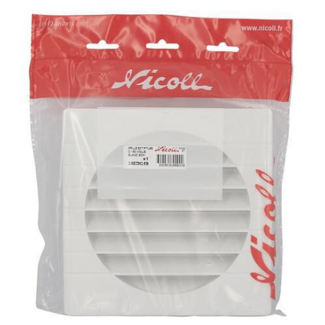 Grille d'aération spéciale façade blanc 1GETM16B pour tube PVC
