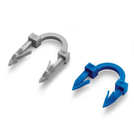 Agrafe supérieure médium en polypropylène. Pour fixation des tubes diamètres 16 et 20. Conditionnement par carton de 400 agrafes 13406031001