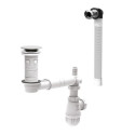 Siphon blanc ALTERNA gain de place pour meuble PLENITUDE clapet chromé + trop plein